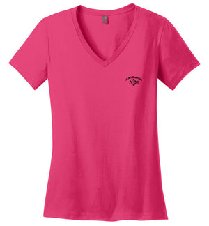 A.M. Barkcley (ladies v-neck t shirt) (more colors avail)