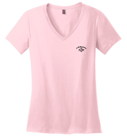 A.M. Barkcley (ladies v-neck t shirt) (more colors avail)