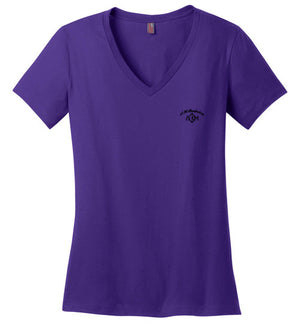 A.M. Barkcley (ladies v-neck t shirt) (more colors avail)