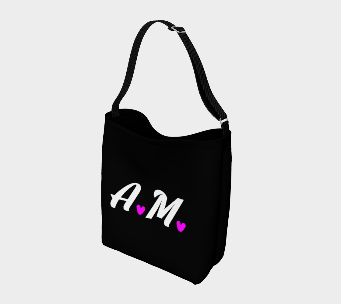 A.M. Barkcley(A.M. Hearts tote bag) (Black)