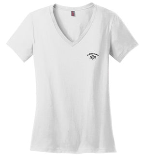 A.M. Barkcley (ladies v-neck t shirt) (more colors avail)