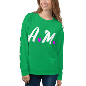 A.M. Barkcley (Womens A.M. Hearts Sweatshirt) (Green)