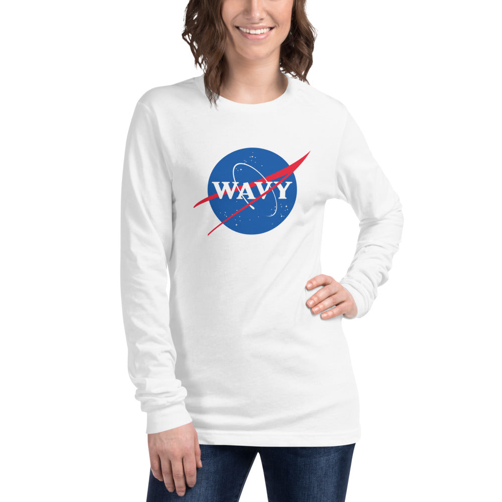 A.M. Nights (Wavy Long Sleeve Shirt) (White)