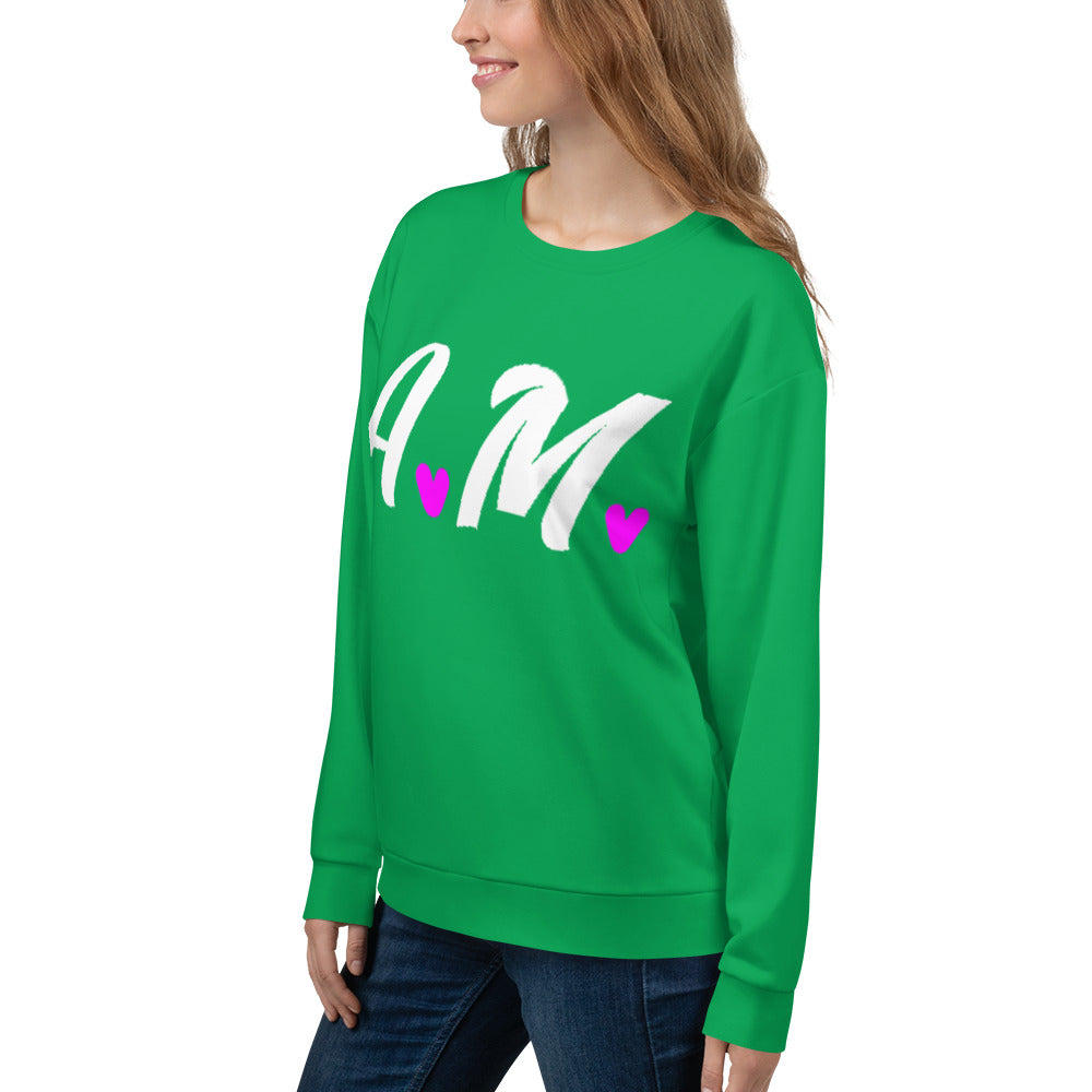 A.M. Barkcley (Womens A.M. Hearts Sweatshirt) (Green)