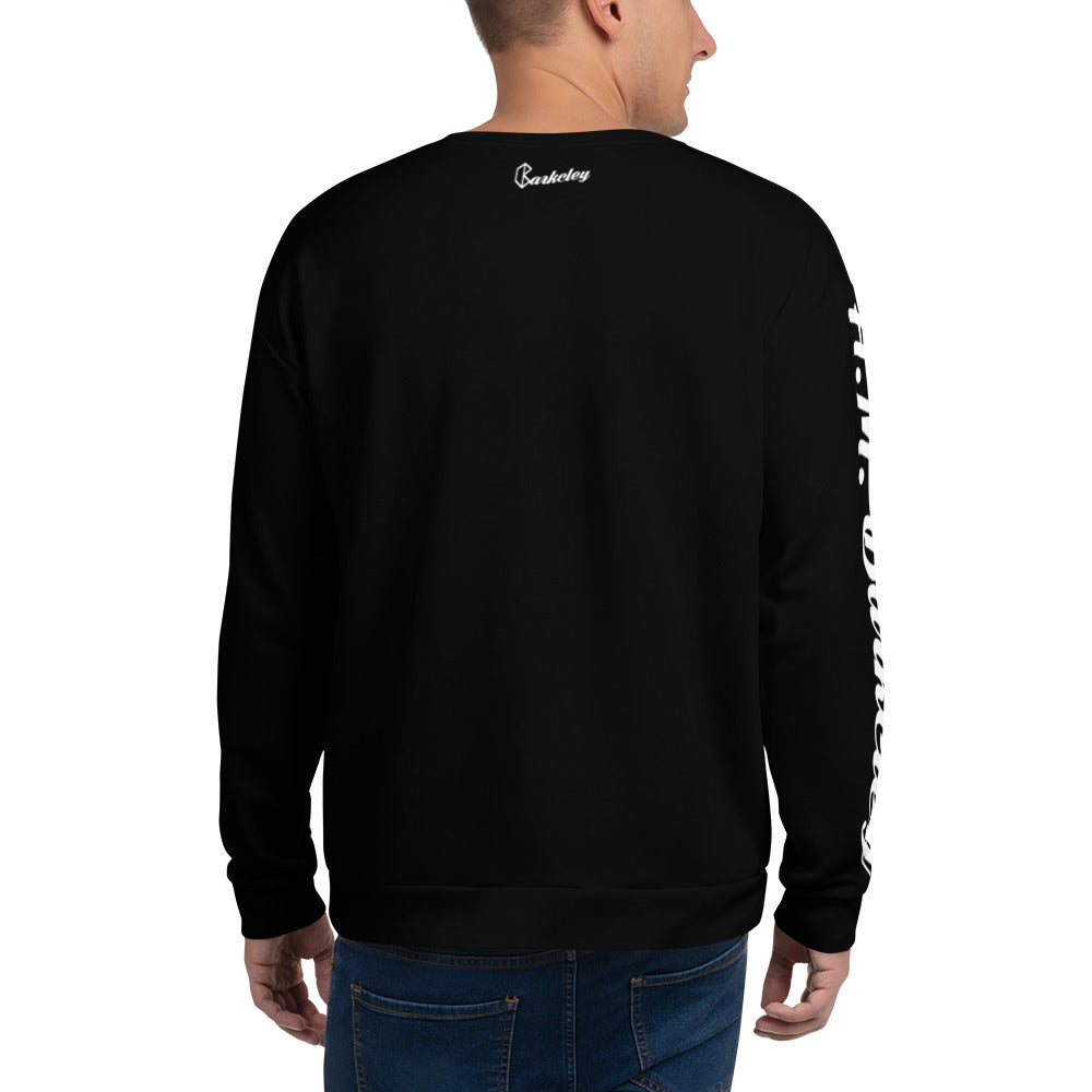 A.M. Barkcley (Mens Sweatshirt logo sleeve) (Black)