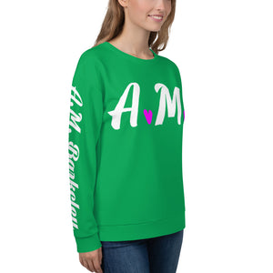 A.M. Barkcley (Womens A.M. Hearts Sweatshirt) (Green)