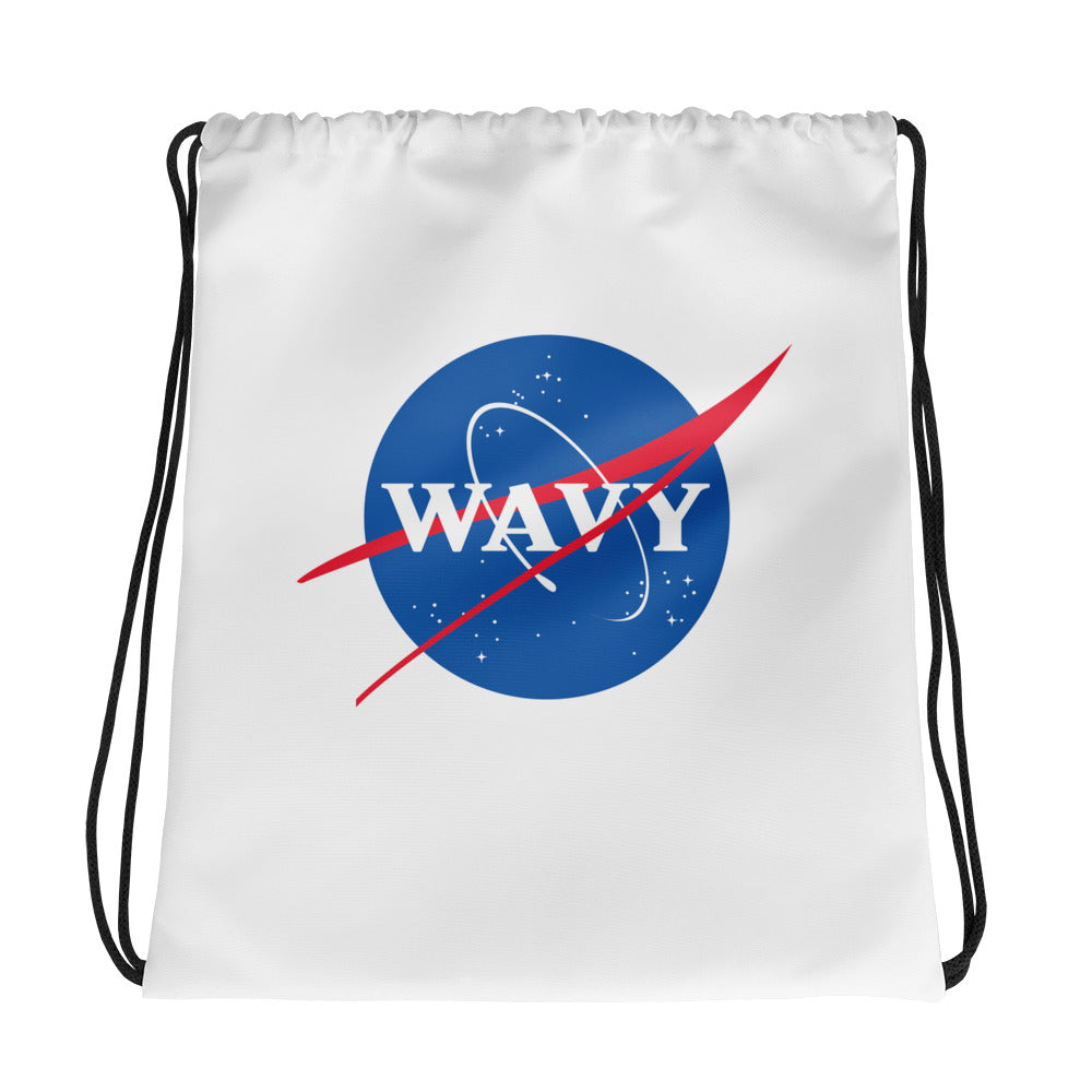 A.M. Nights (Wavy Drawstring bag) (white)