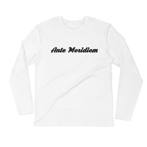 Ante Meridiem (Mens Long Sleeve Fitted shirt) (white)